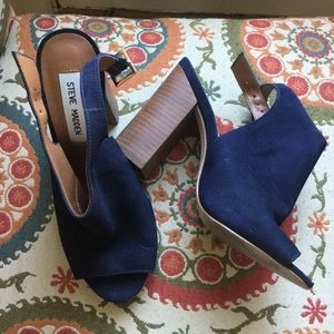 Steve Madden Suede Open Toe Slingback Mules